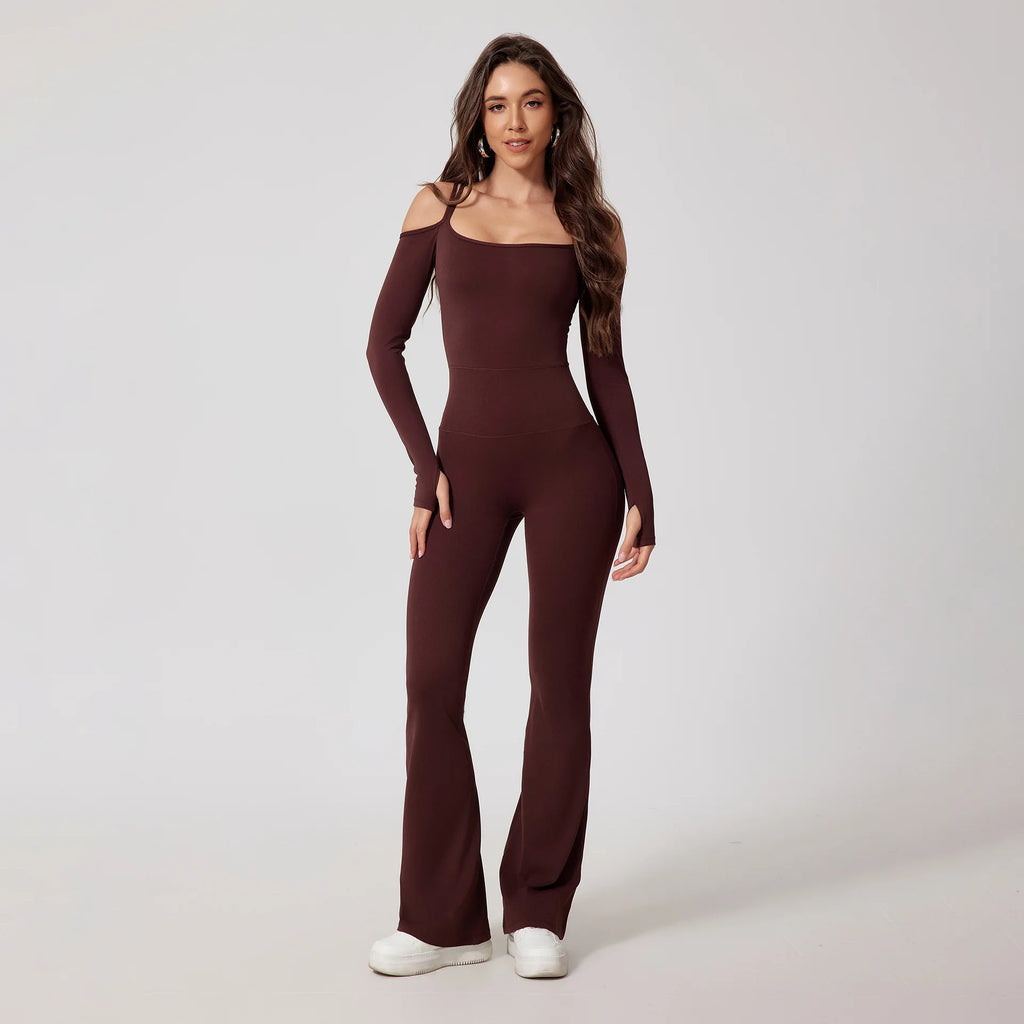 VÉRA – Off-Shoulder Flare Jumpsuit