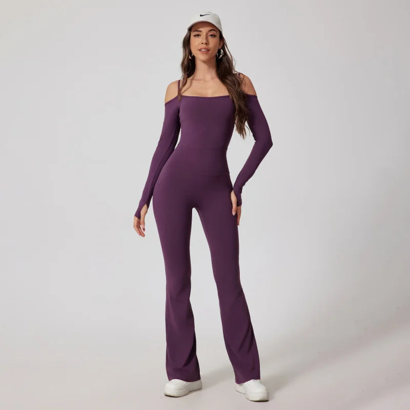 VÉRA – Off-Shoulder Flare Jumpsuit